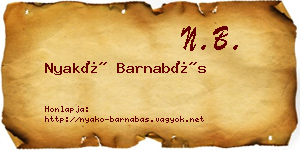 Nyakó Barnabás névjegykártya